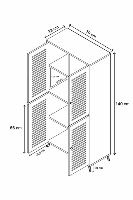 Hanah Home Armario Multiusos Roble Zafiro Hanah Home Armario Multiusos Roble Zafiro